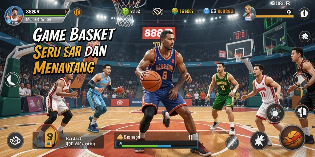 Tampilan antarmuka game Basket 888R yang menarik.