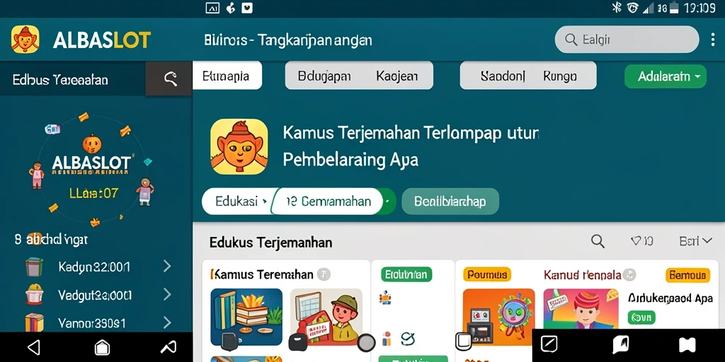 Tampilan antarmuka aplikasi ALBASLOT yang sederhana dan fungsional.