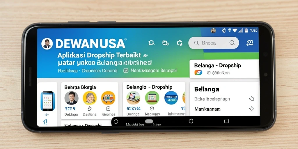 Tampilan antarmuka DEWANUSA yang sederhana dan menarik untuk dropship.