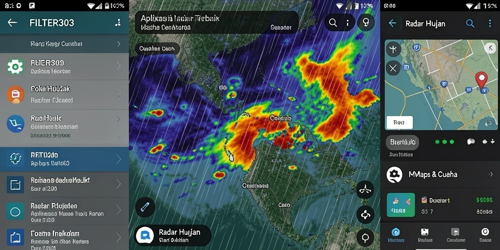 Tampilan antarmuka pengguna FILTER303 untuk informasi Radar Hujan.