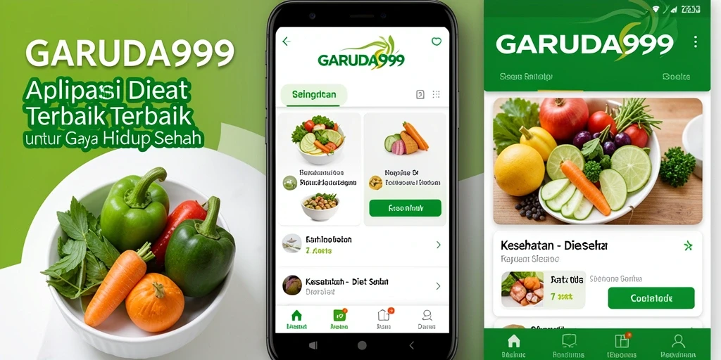 Tampilan antarmuka pengguna aplikasi GARUDA999 untuk Diet Sehat