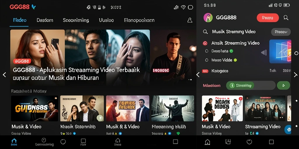 Antarmuka GGG888 yang intuitif untuk streaming video.