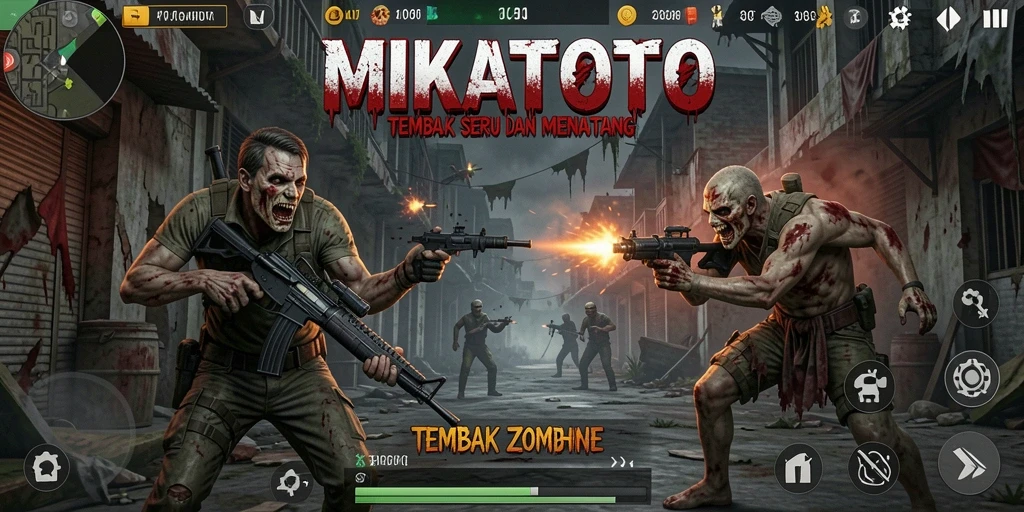 Tampilan antarmuka MIKATOTO saat beraksi menembak zombie.