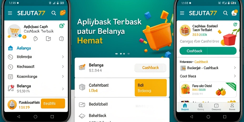 Tampilan antarmuka SEJUTA77 menampilkan berbagai penawaran cashback menarik.